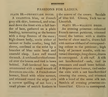 Text to accompany fashion plates, Ackermanns October 1814