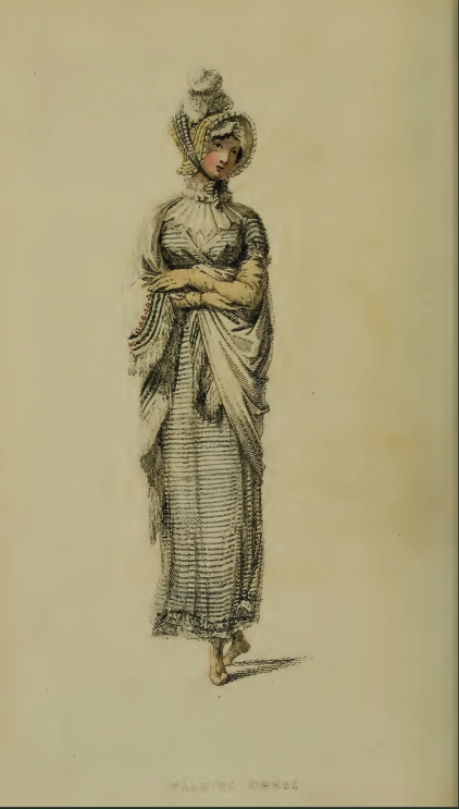 "Walking Dress"  Ackermann's Fashion Plate 24, November 1814