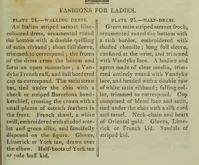 Text description of Ackermann's fashion plates for November 1814