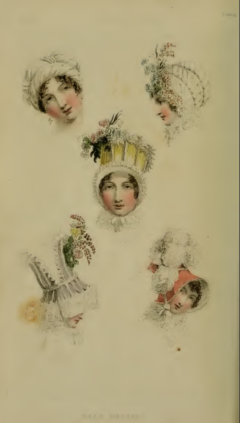 Ackermann's fashion plate 29, December 1814: Head-Dresses