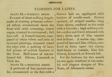Ackermann's Fashion Plates March 1815, text
