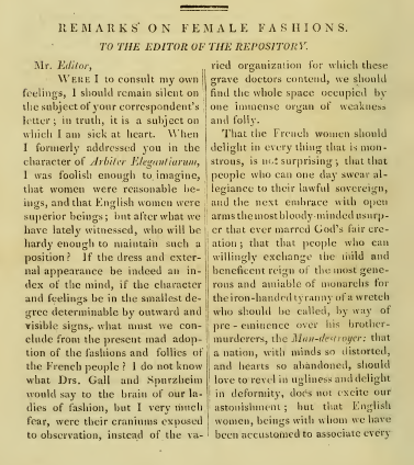 Ackermann's April 1815: Arbiter Elegantiarum on Women's Fashions