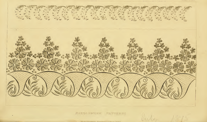 Ackermann's July 1815 Needlework patterns