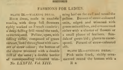 Ackermann's Fashion Plates May 1815: descriptions