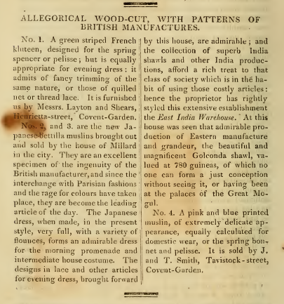 Ackermann's Fabric Samples May 1815: description
