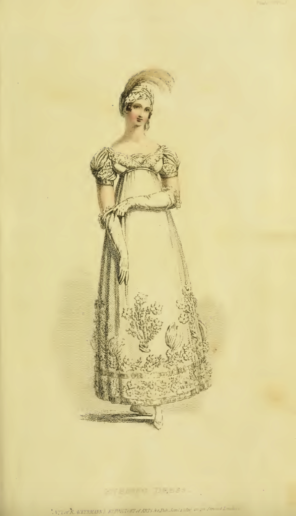 Ackermann's Fashion Plates, January 1816, plate 5: Evening Dress