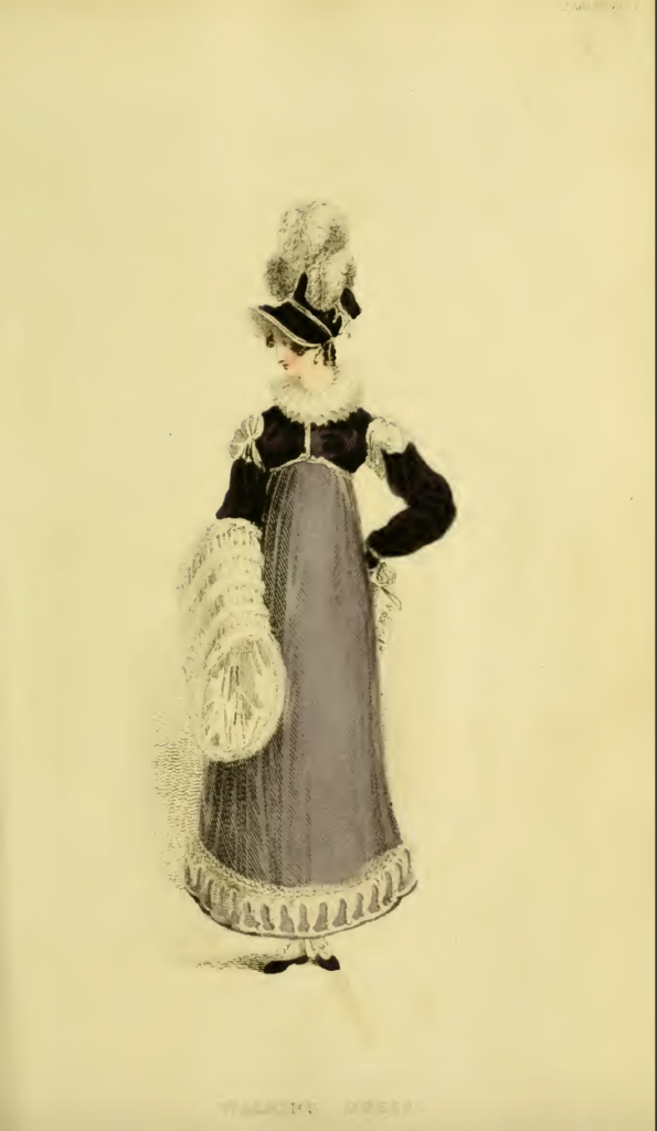 Ackermann's Fashion Plates February 1816, plate 11: Promenade Dress