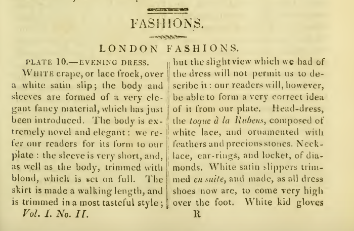 Ackermann's Repository February 1816: "Ladies Fashions"