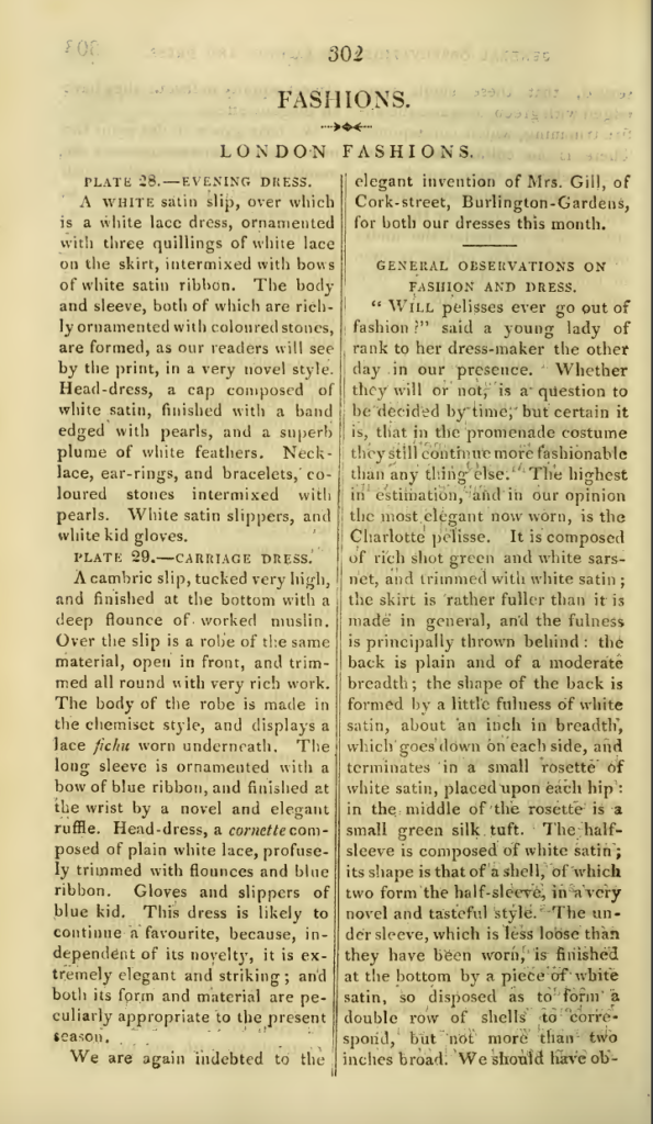 Ackermann's Fashion plate description part 1, May 1816