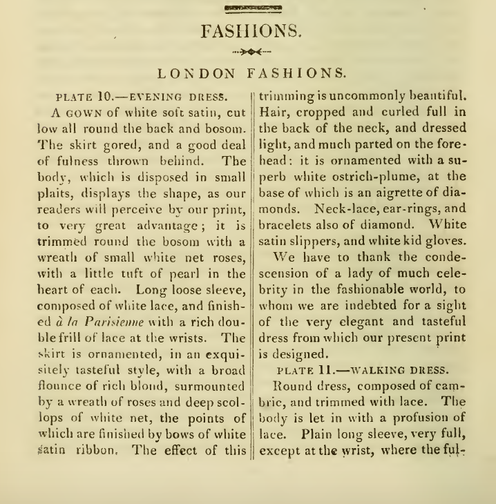 Ackermann's Fashion Plates August 1816 descriptions