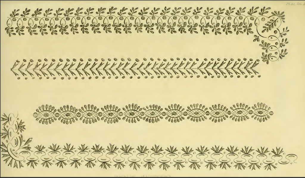 Ackermann's August 1816 needlework patterns