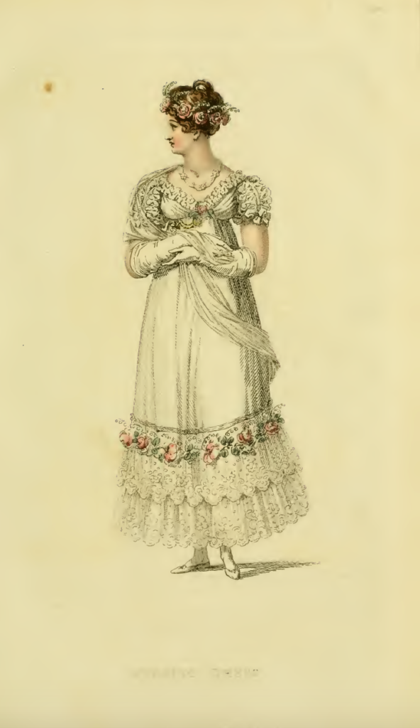 Ackermann's September 1816 Fashion Plate 17: Evening Dress