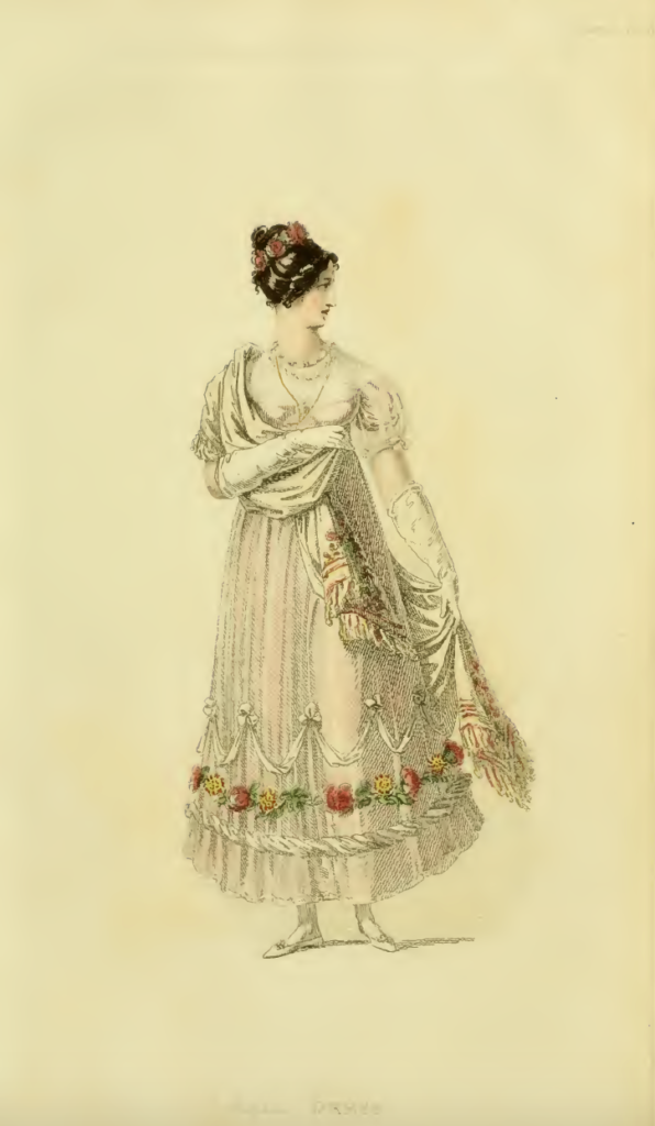 Ackermann's October 1816, plate 23: Ball Dress