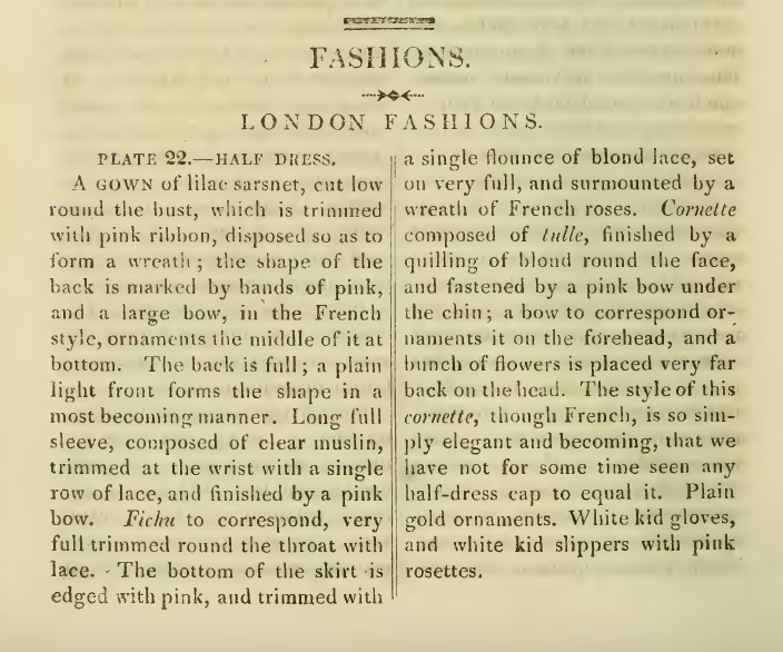 Ackermann's October 1816 Fashion plate description part 1