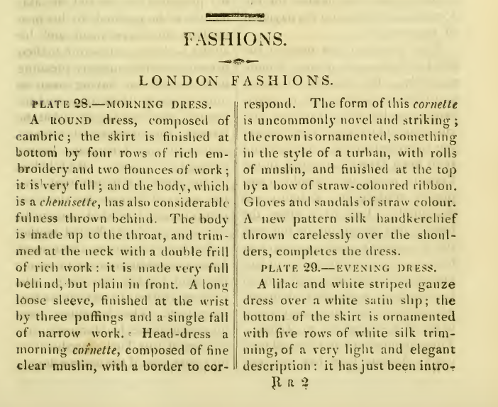 Ackermann's fashion plates November 1816: descriptive copy