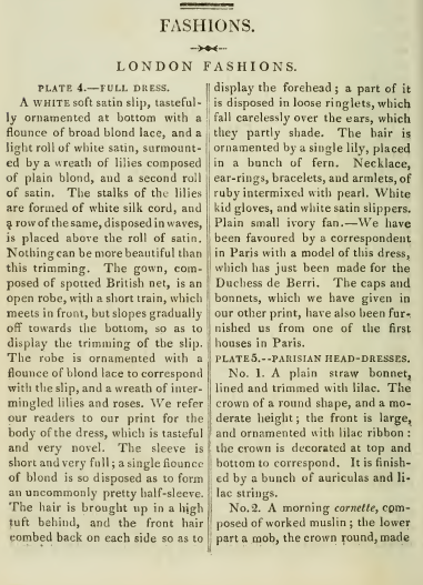Ackermann's Fashion plates description, January 1817