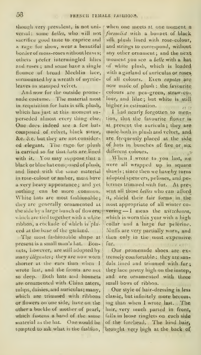 Ackermann's January 1817, French fashions description part 2